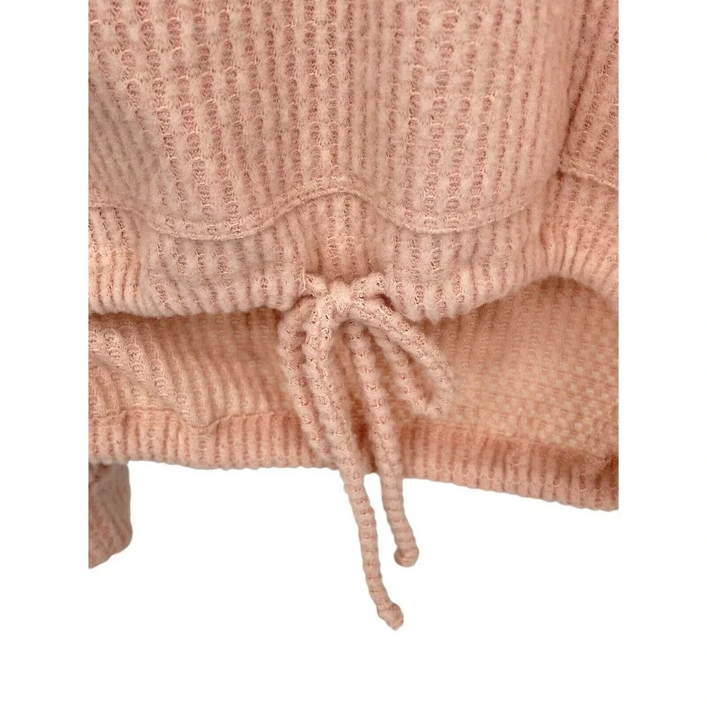 GibsonLook Waffle Weave Hoodie In Dusty Peach Size Medium - Picture 4 of 11